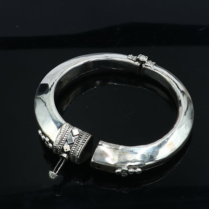 925 Sterling silver customized vintage design bangle kada tribal jewelry nsk918 - TRIBAL ORNAMENTS