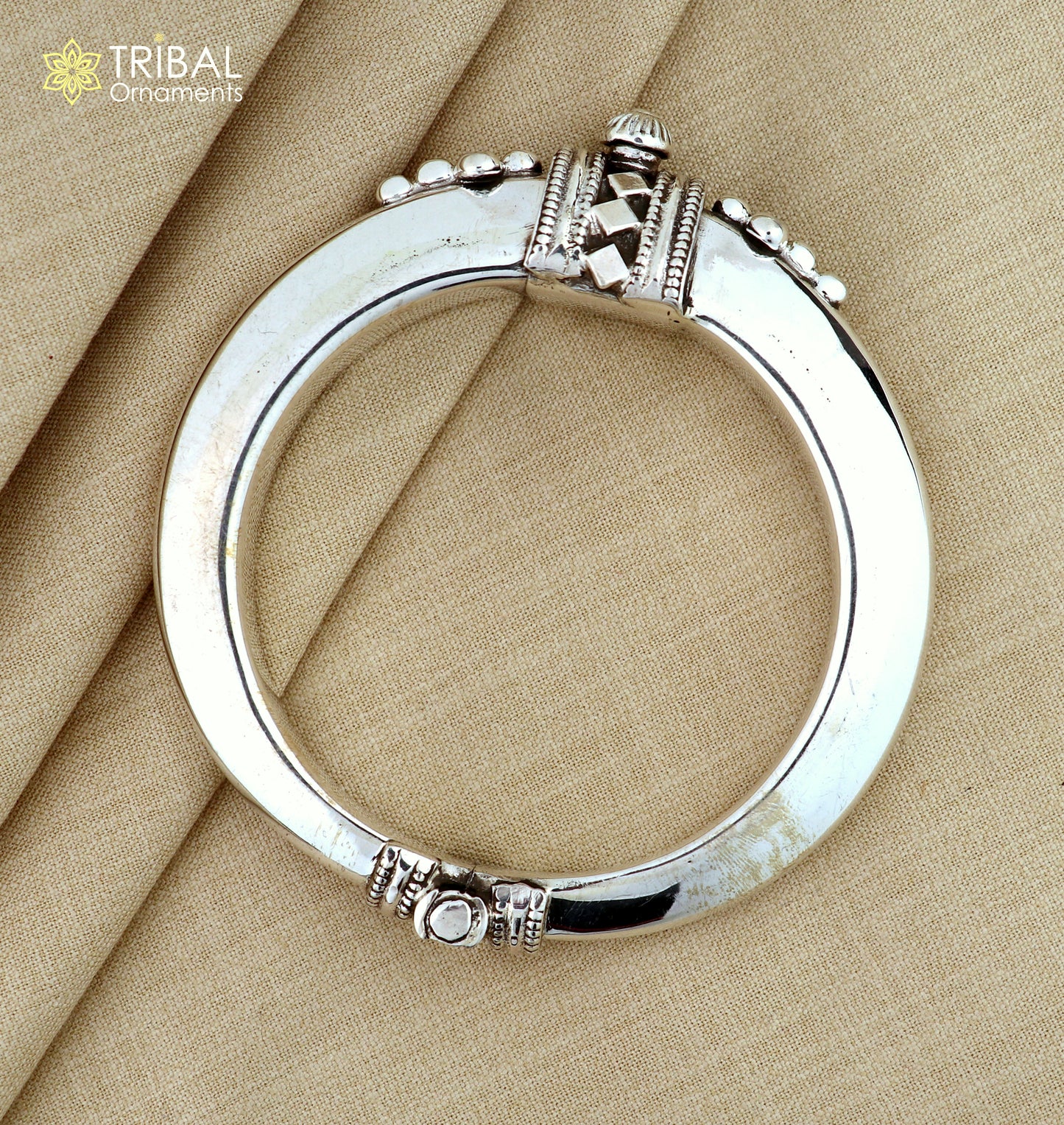 925 Sterling silver customized vintage design bangle kada tribal jewelry nsk918 - TRIBAL ORNAMENTS