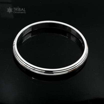 Silver Punjabi religious Shikh Kada bangle by Tribal Ornaments, 55 gm 999 pure silver, traditional tribal jewelry design