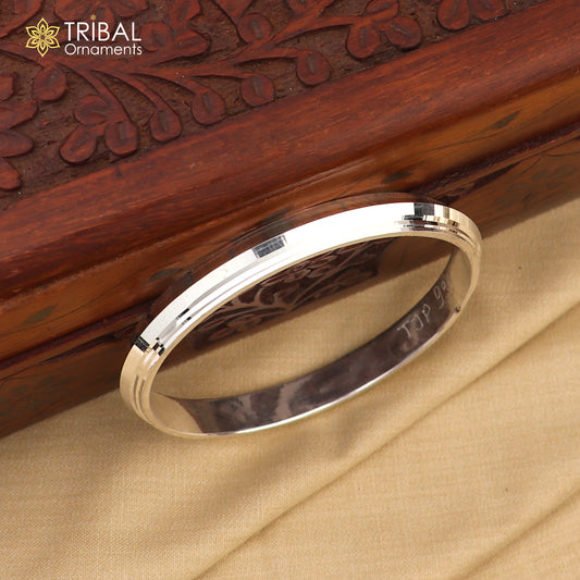 55 gm 999 pure silver Punjabi religious Shikh kada bangle by Tribal Ornaments, detailed silver bracelet with traditional design.