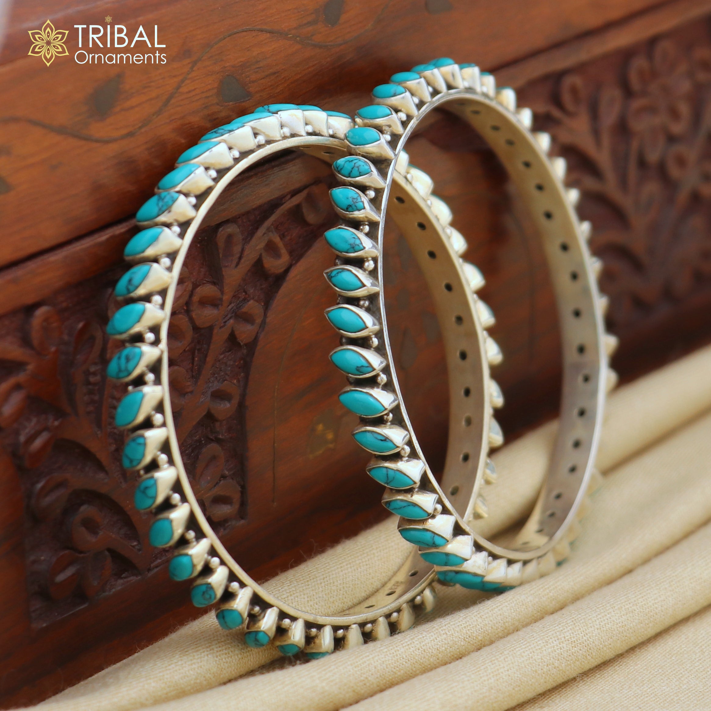 925 sterling silver customized turquoise stone bangle bracelet