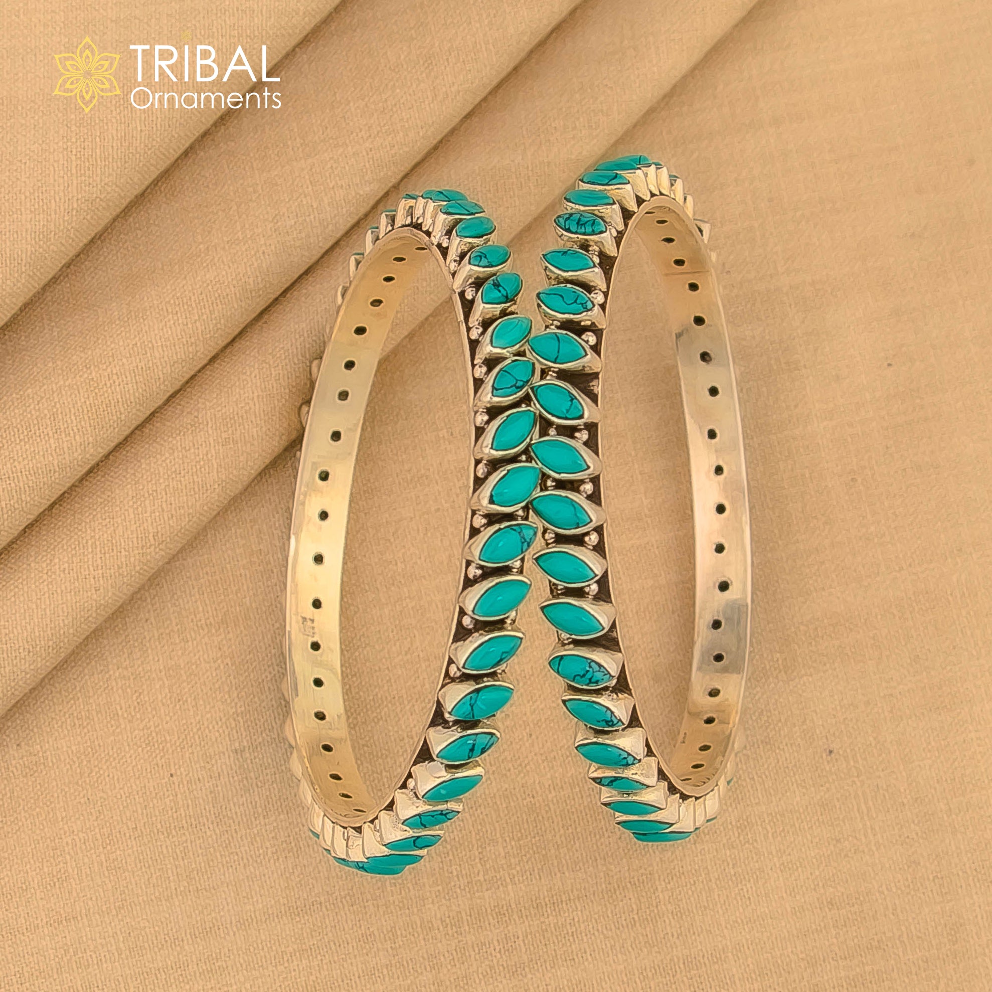 925 sterling silver customized turquoise stone bangle bracelet