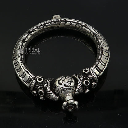 925 sterling silver fabulous crocodile face stylish attractive kada bangle bracelet pretty work attractive tribal belly dance jewelry nsk837 - TRIBAL ORNAMENTS