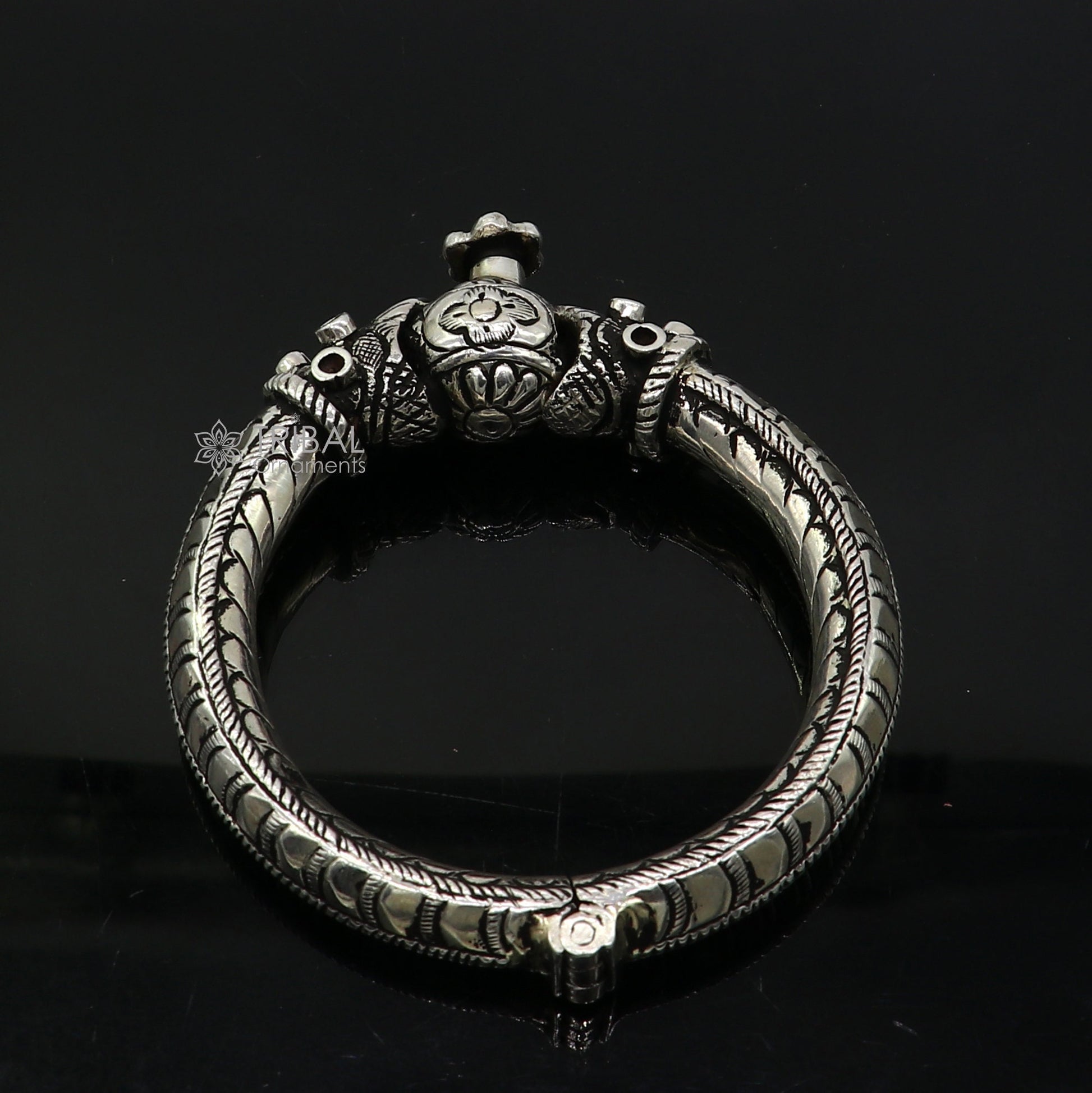 925 sterling silver fabulous crocodile face stylish attractive kada bangle bracelet pretty work attractive tribal belly dance jewelry nsk837 - TRIBAL ORNAMENTS