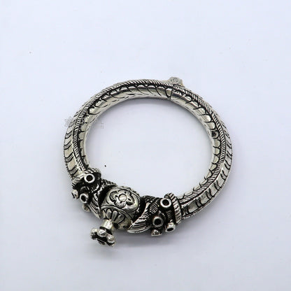 925 sterling silver fabulous crocodile face stylish attractive kada bangle bracelet pretty work attractive tribal belly dance jewelry nsk837 - TRIBAL ORNAMENTS