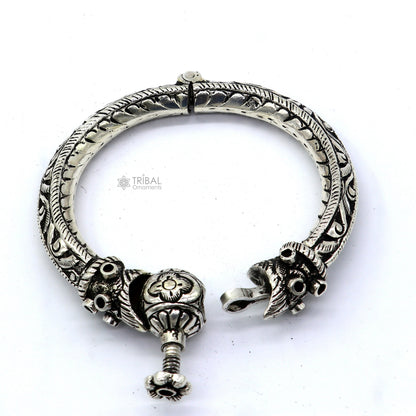 925 sterling silver fabulous crocodile face stylish attractive kada bangle bracelet pretty work attractive tribal belly dance jewelry nsk838 - TRIBAL ORNAMENTS
