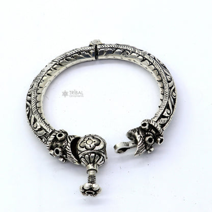 925 sterling silver fabulous crocodile face stylish attractive kada bangle bracelet pretty work attractive tribal belly dance jewelry nsk838 - TRIBAL ORNAMENTS