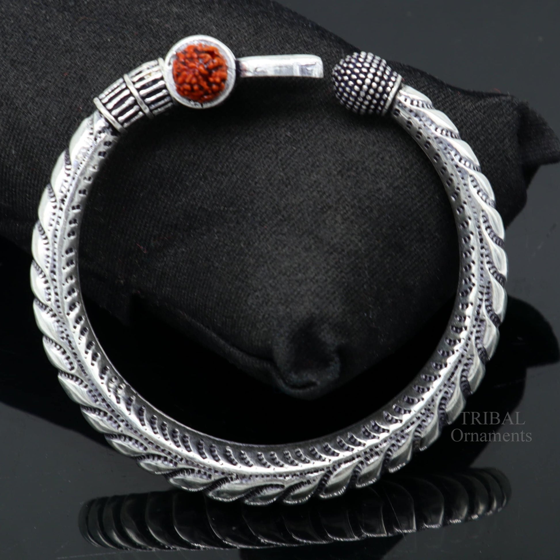 925 sterling silver handmade lord shiva Babubali kada bangle bracelet, best Shiva trident trishul kada, men's gifting jewelry RNSK470 - TRIBAL ORNAMENTS