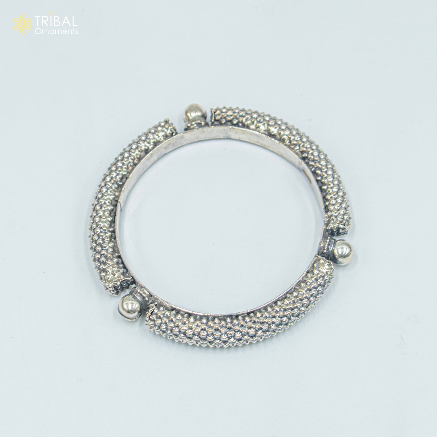 925  Sterling silver vintage style heavy bangle kada tribal jewelry nsk906 - TRIBAL ORNAMENTS
