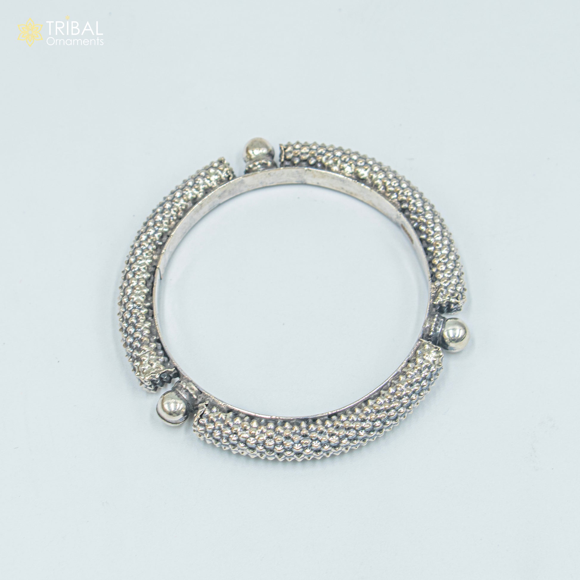 925  Sterling silver vintage style heavy bangle kada tribal jewelry nsk906 - TRIBAL ORNAMENTS