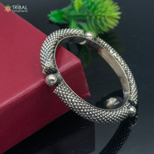 925  Sterling silver vintage style heavy bangle kada tribal jewelry nsk906 - TRIBAL ORNAMENTS