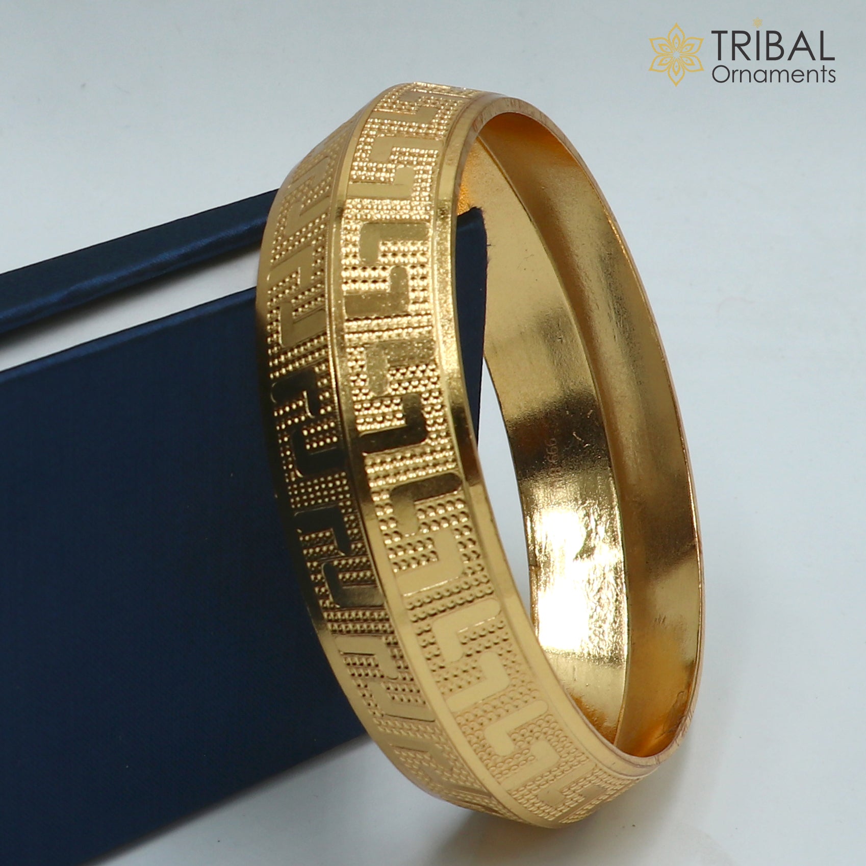 999 pure silver gold polished stylish heavy bangle kada nsk922 - TRIBAL ORNAMENTS