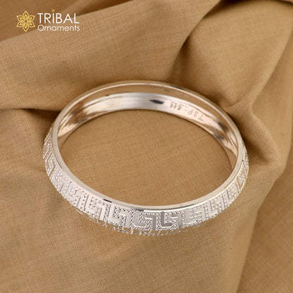 Vintage style 999 pure silver bangle bracelet by Tribal Ornaments, tribal jewelry men's kada, ideal for gifting