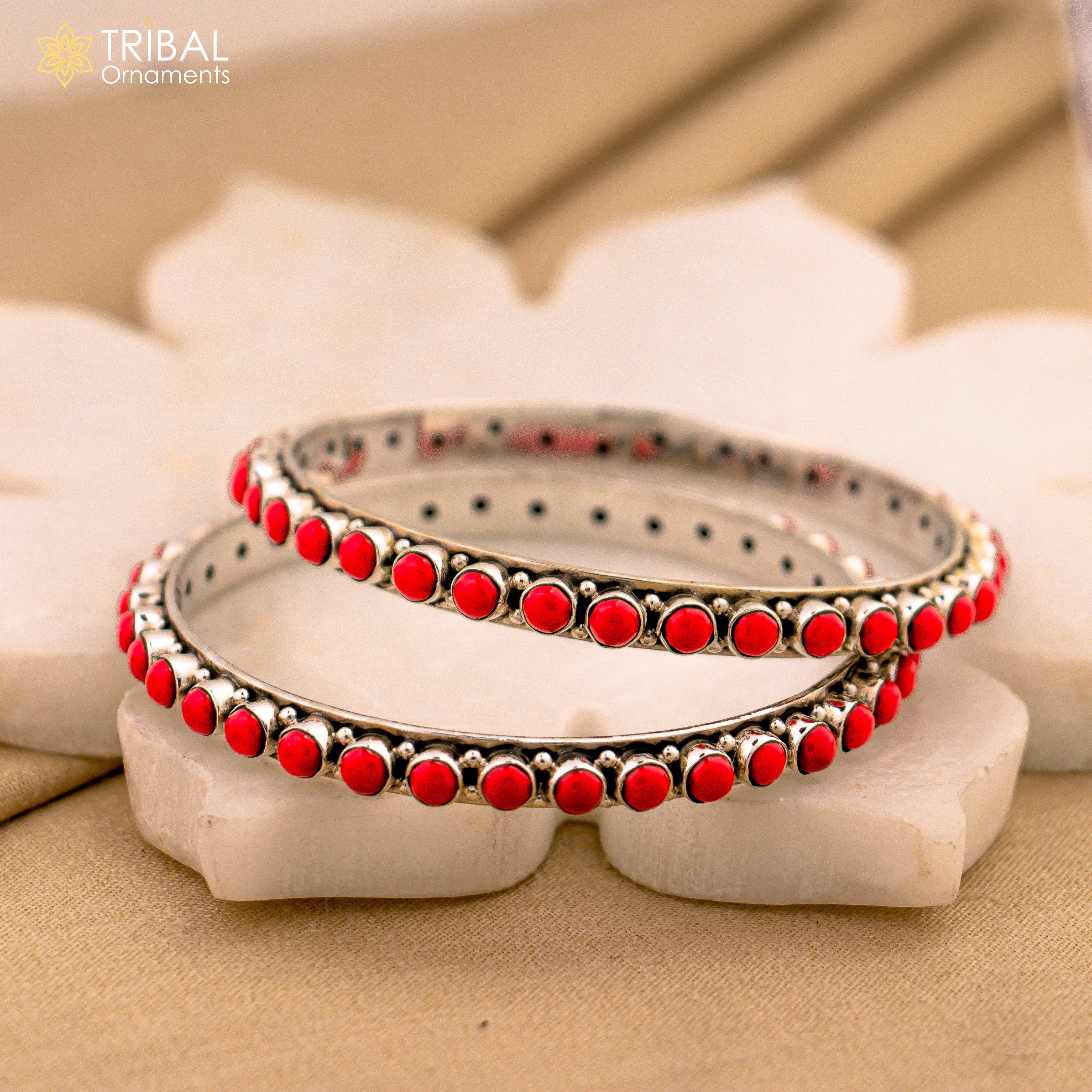925 sterling silver coral stone bangle bracelet, | TRIBAL ORNAMENTS
