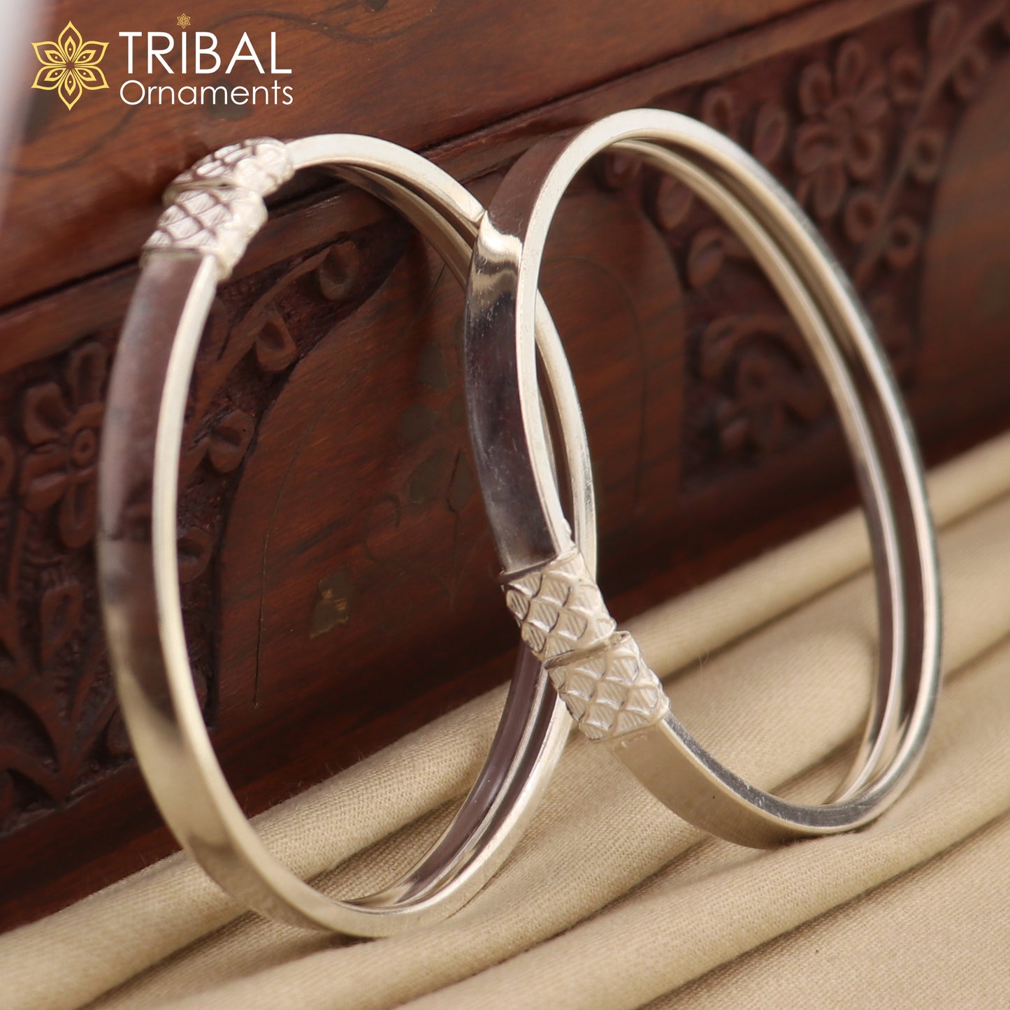 Plain shiny design 925sterling silver bangle bracelet kada gorgeous men's or girl's gifting jewelry nba216 - TRIBAL ORNAMENTS