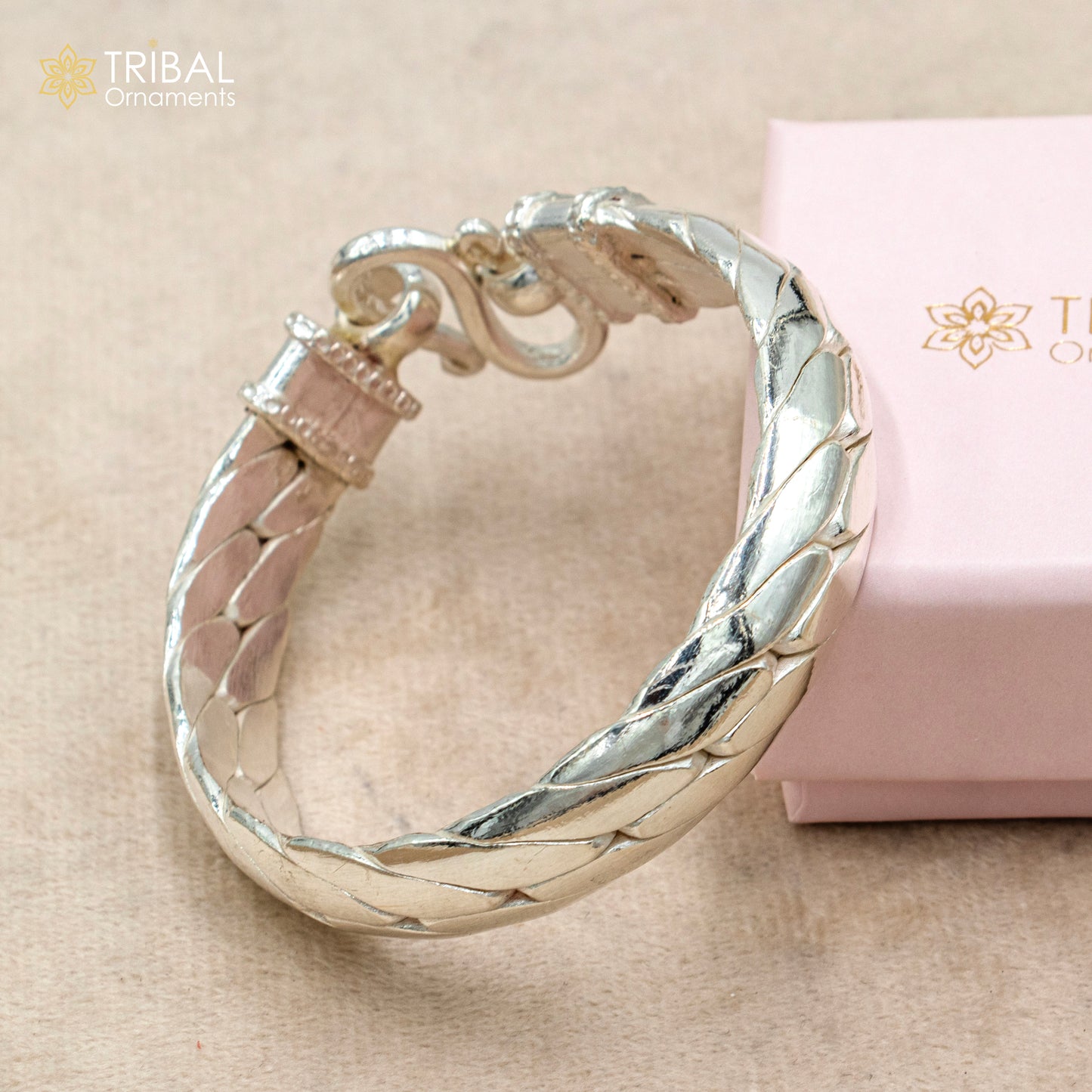 925 Solid Sterling silver handmade vintage style heavy bangle bracelet kada tribal jewelry best for men's gifting silver articles nsk900 - TRIBAL ORNAMENTS