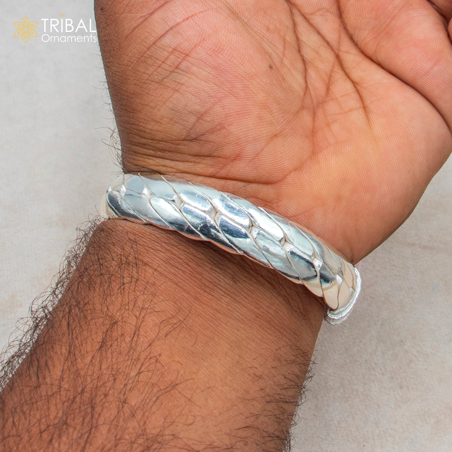 925 Solid Sterling silver handmade vintage style heavy bangle bracelet kada tribal jewelry best for men's gifting silver articles nsk900 - TRIBAL ORNAMENTS