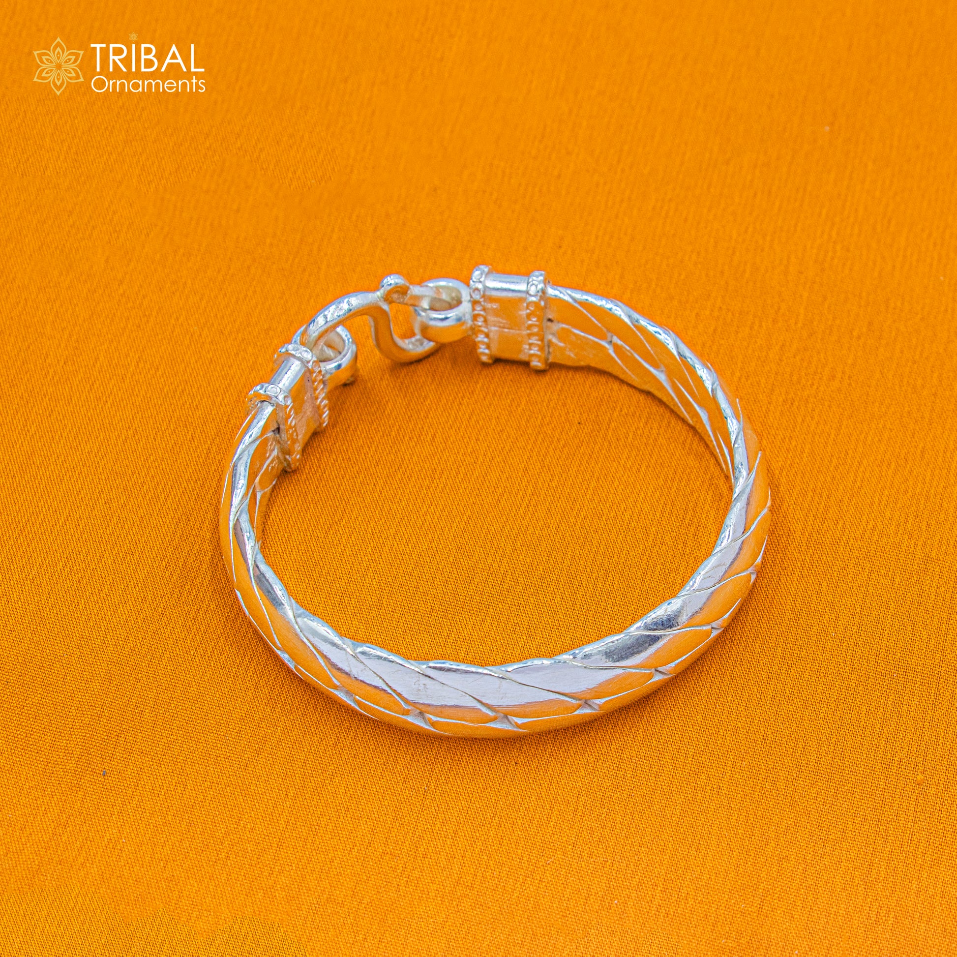 925 Solid Sterling silver handmade vintage style heavy bangle bracelet kada tribal jewelry best for men's gifting silver articles nsk900 - TRIBAL ORNAMENTS