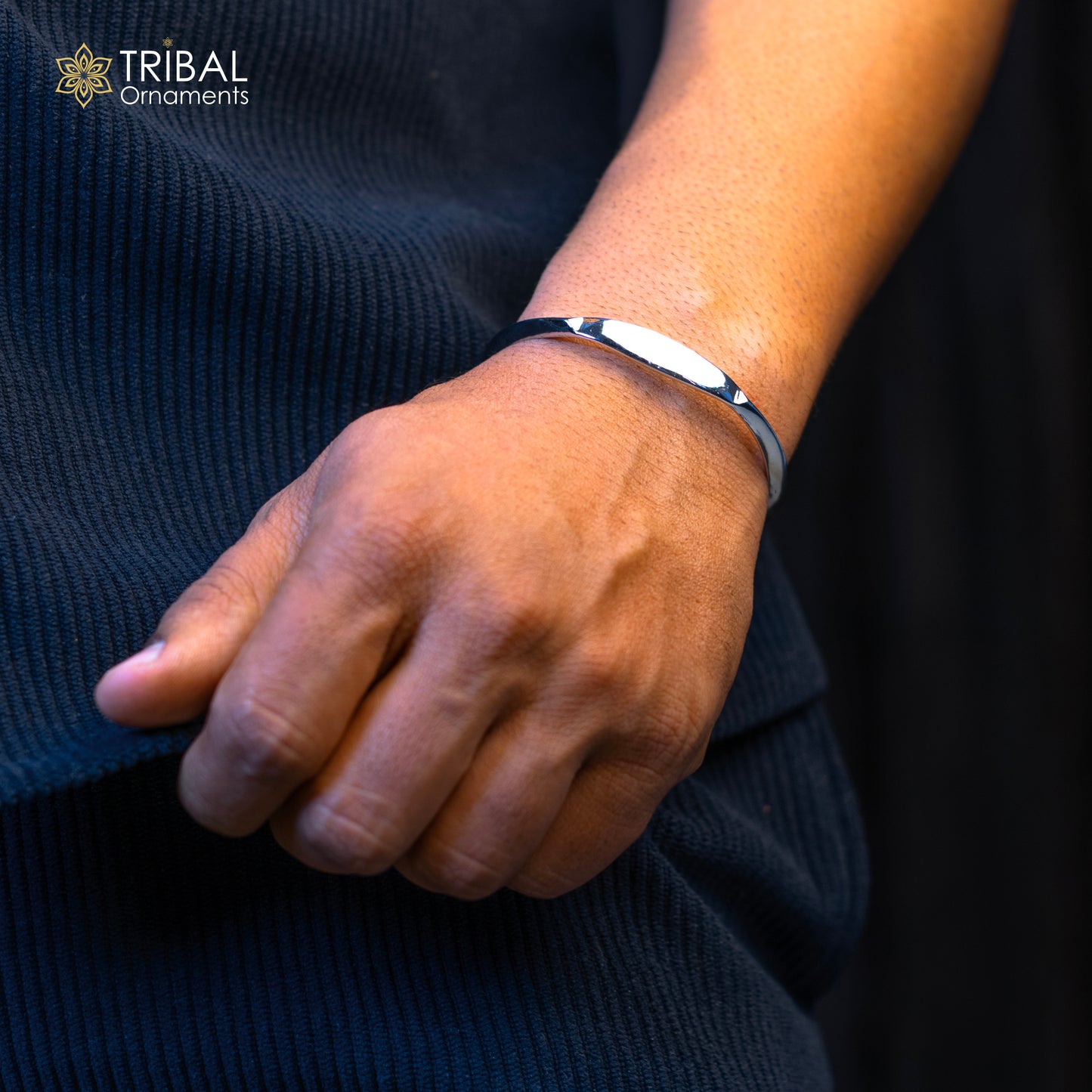 925 sterling silver plain shiny designer bangle bracelet kada, excellent personalized gifting adjustable fancy bangle men's or girls cuff68 - TRIBAL ORNAMENTS