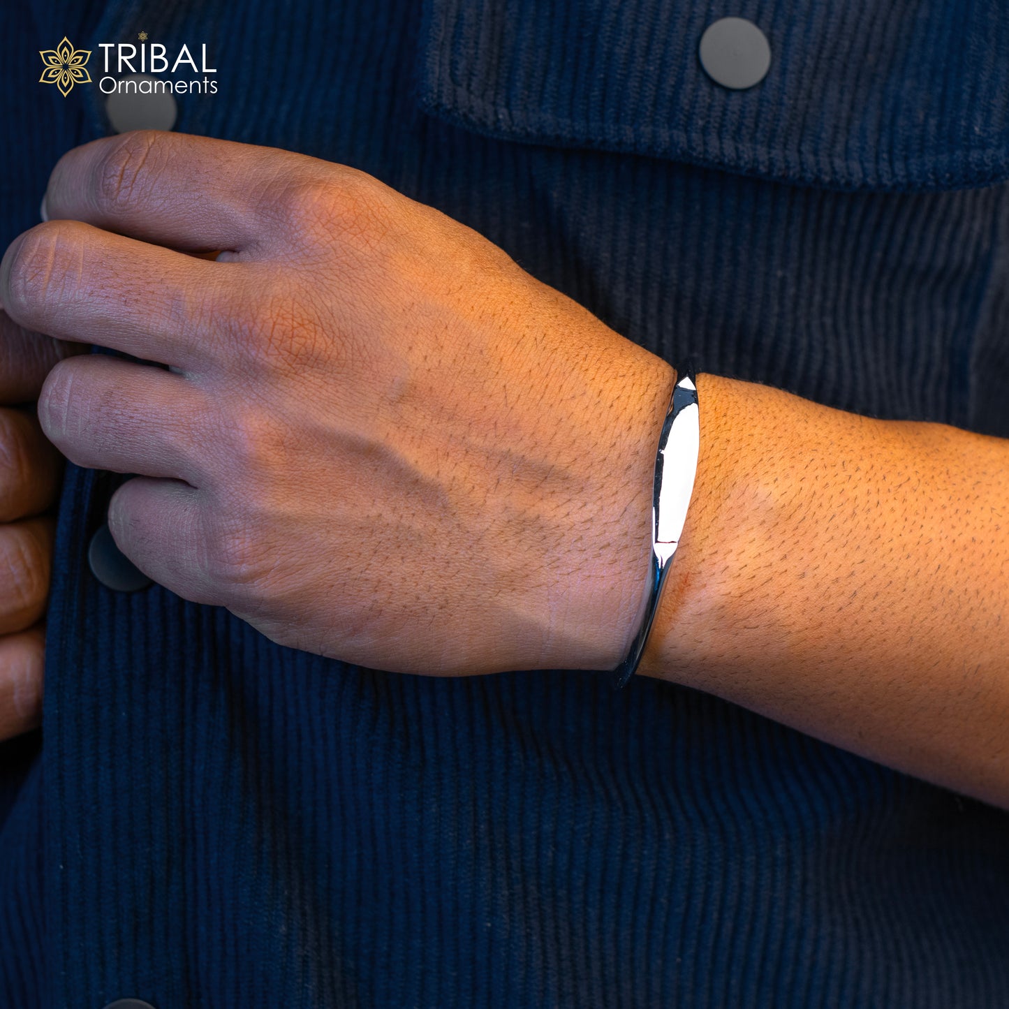 925 sterling silver plain shiny designer bangle bracelet kada, excellent personalized gifting adjustable fancy bangle men's or girls cuff68 - TRIBAL ORNAMENTS