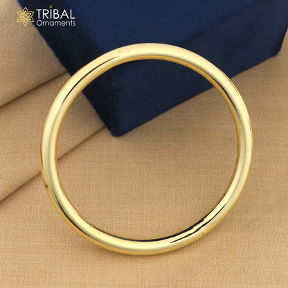 Tribal Ornaments Ashtdhatu Kada bangle in round tube style, unisex plain jewelry for men and women, customized design.