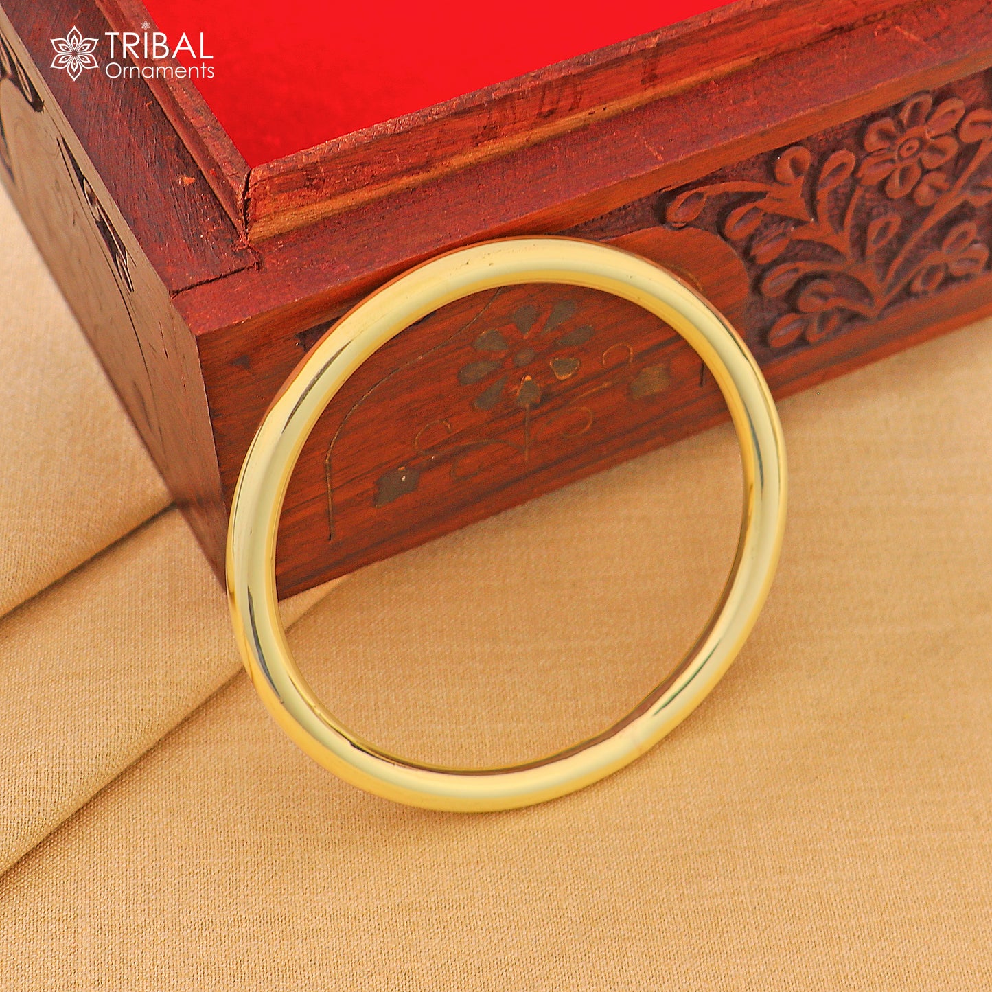 Ashtdhatu kada round tube style customized plain bangle  kada unisex jewelry  nsk938 - TRIBAL ORNAMENTS