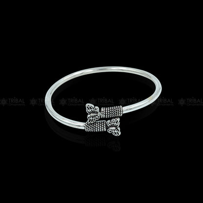 925 sterling silver handmade butterfly design stylish kada bangle bracelet tribal jewelry nsk875 - TRIBAL ORNAMENTS
