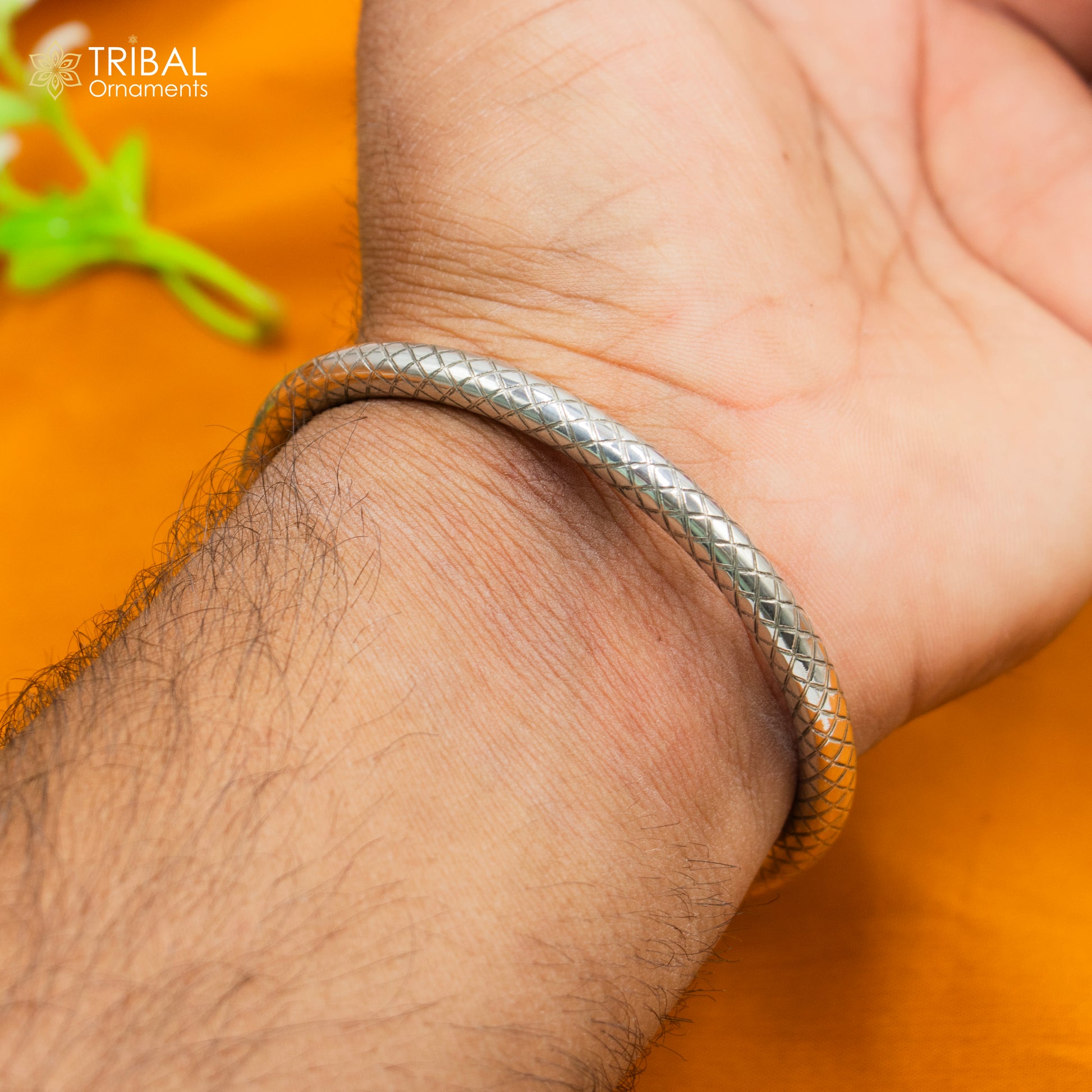 925 sterling silver handmade Elephant design bangle bracelet kada nsk887 - TRIBAL ORNAMENTS