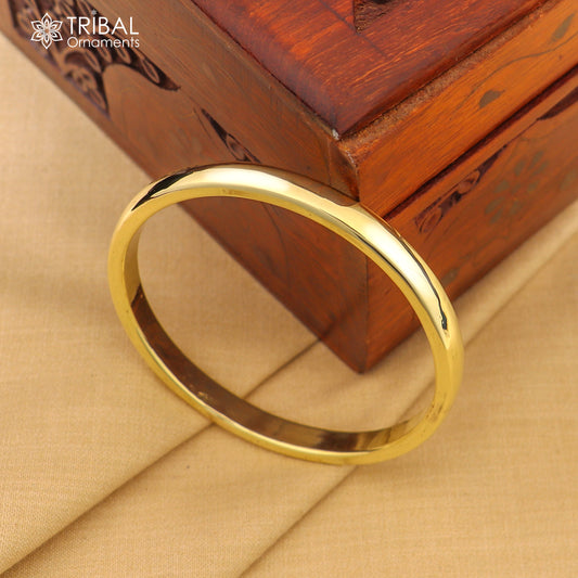 Ashtdhatu kada round flat customized plain shiny bangle kada unisex jewelry nsk939 - TRIBAL ORNAMENTS