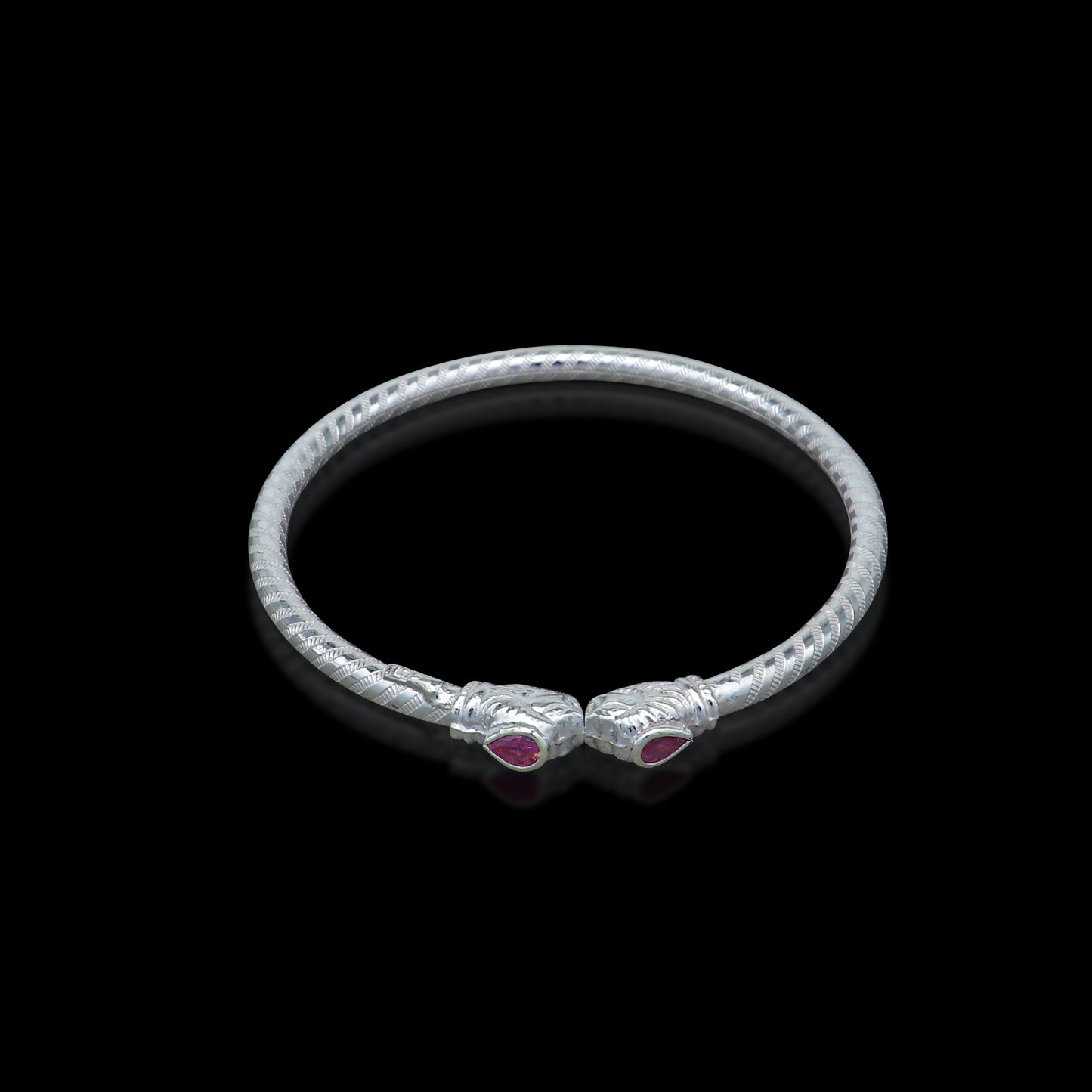 925 sterling silver handmade fabulous lion face stylish kada bangle bracelet tribal jewelry nsk854 - TRIBAL ORNAMENTS