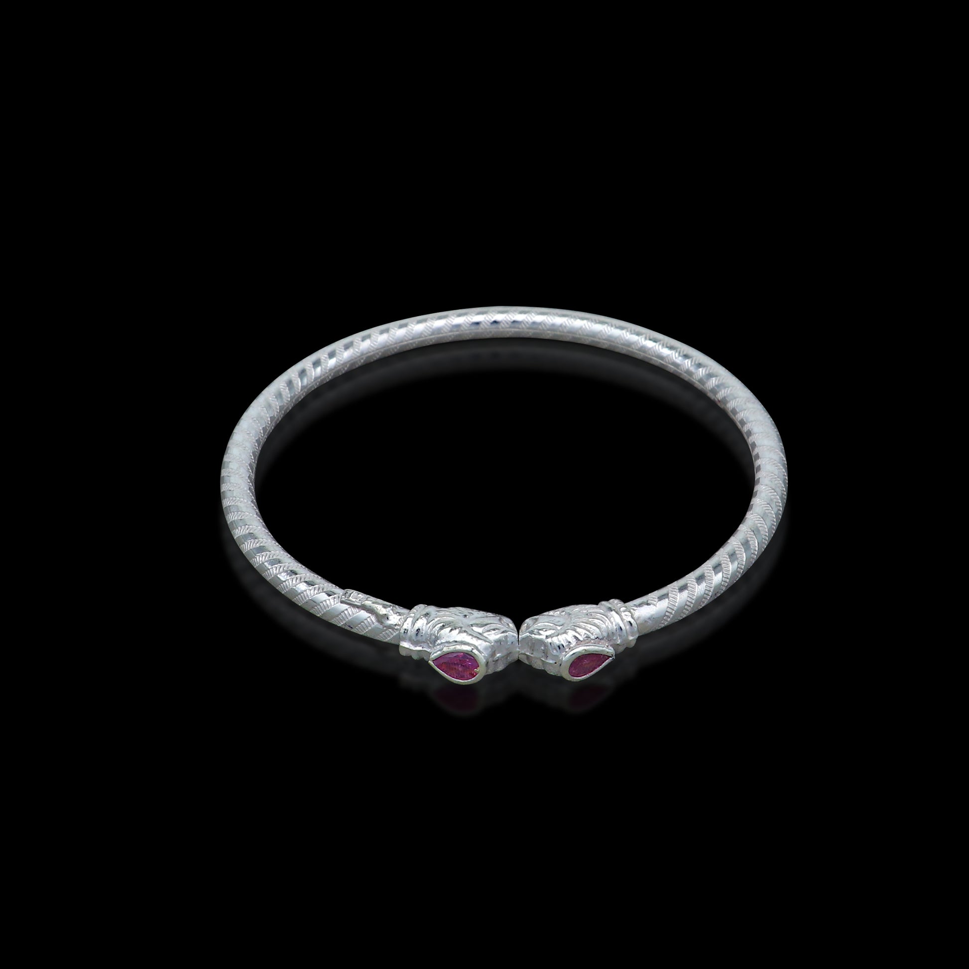 925 sterling silver handmade fabulous lion face stylish kada bangle bracelet tribal jewelry nsk854 - TRIBAL ORNAMENTS