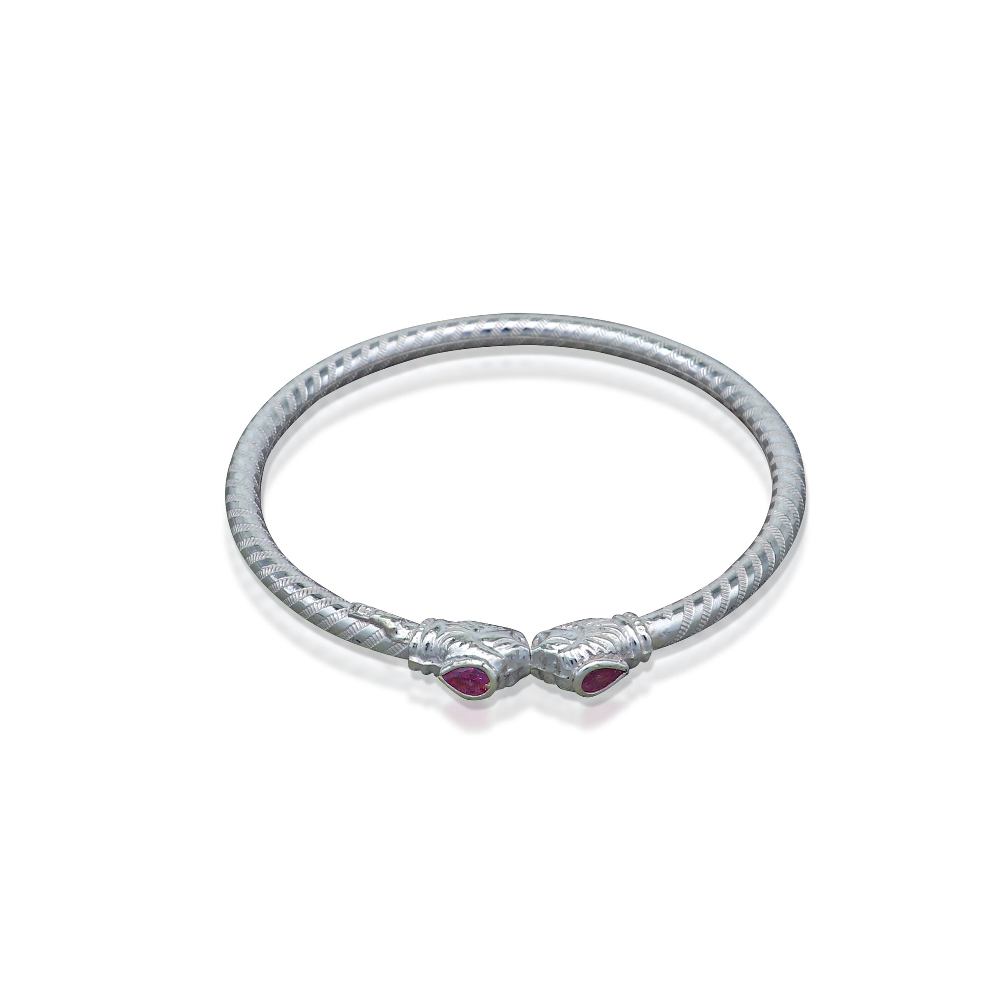 925 sterling silver handmade fabulous lion face stylish kada bangle bracelet tribal jewelry nsk854 - TRIBAL ORNAMENTS