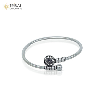 925 sterling silver handmade stylish kada bangle bracelet tribal jewelry nsk861 - TRIBAL ORNAMENTS