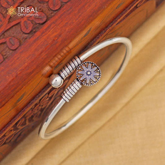 925 sterling silver handmade stylish kada bangle bracelet tribal jewelry nsk861 - TRIBAL ORNAMENTS