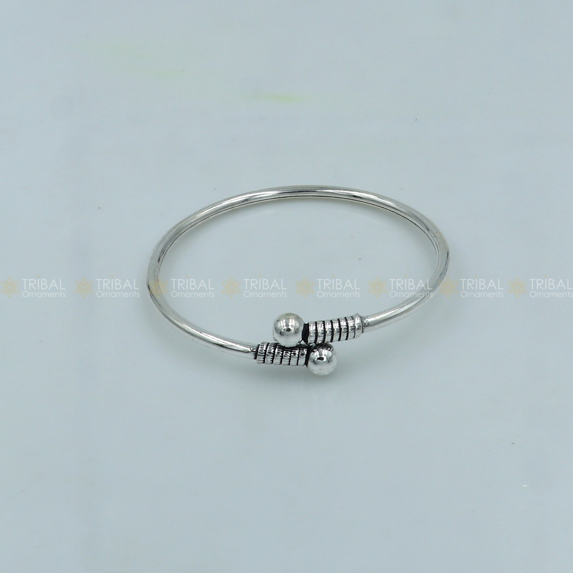 925 sterling silver handmade ball design stylish kada bangle bracelet tribal jewelry nsk876 - TRIBAL ORNAMENTS