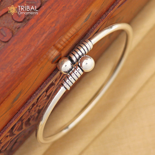 925 sterling silver ball design stylish plain kada bangle bracelet tribal jewelry nsk876 - TRIBAL ORNAMENTS