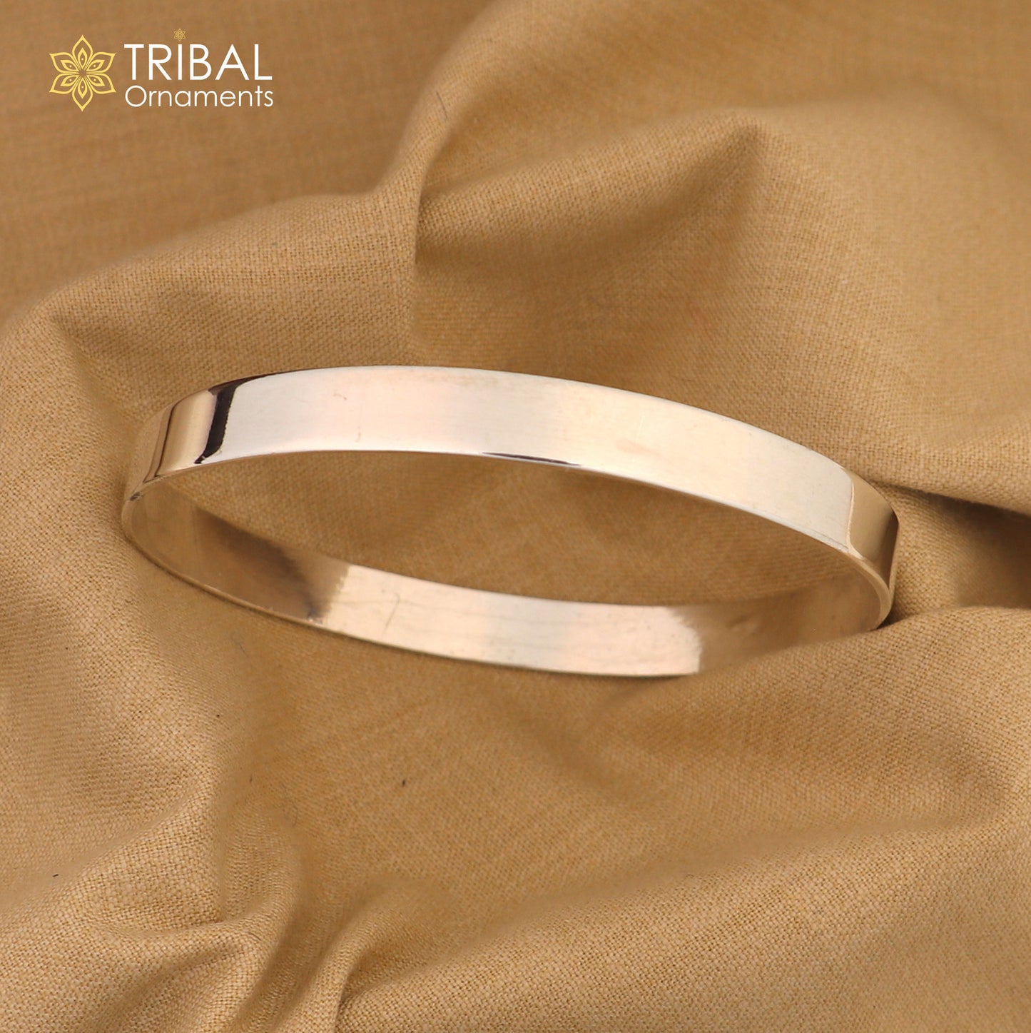 925 Sterling silver customized plain bangle kada tribal jewelry nsk943 - TRIBAL ORNAMENTS