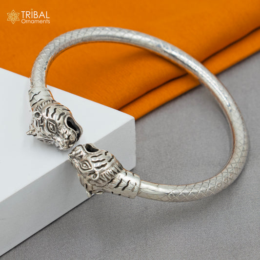 925 sterling silver handmade Lion face design bangle bracelet kada nsk888 - TRIBAL ORNAMENTS