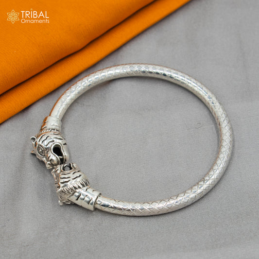 925 sterling silver handmade Lion face design bangle bracelet kada nsk888 - TRIBAL ORNAMENTS