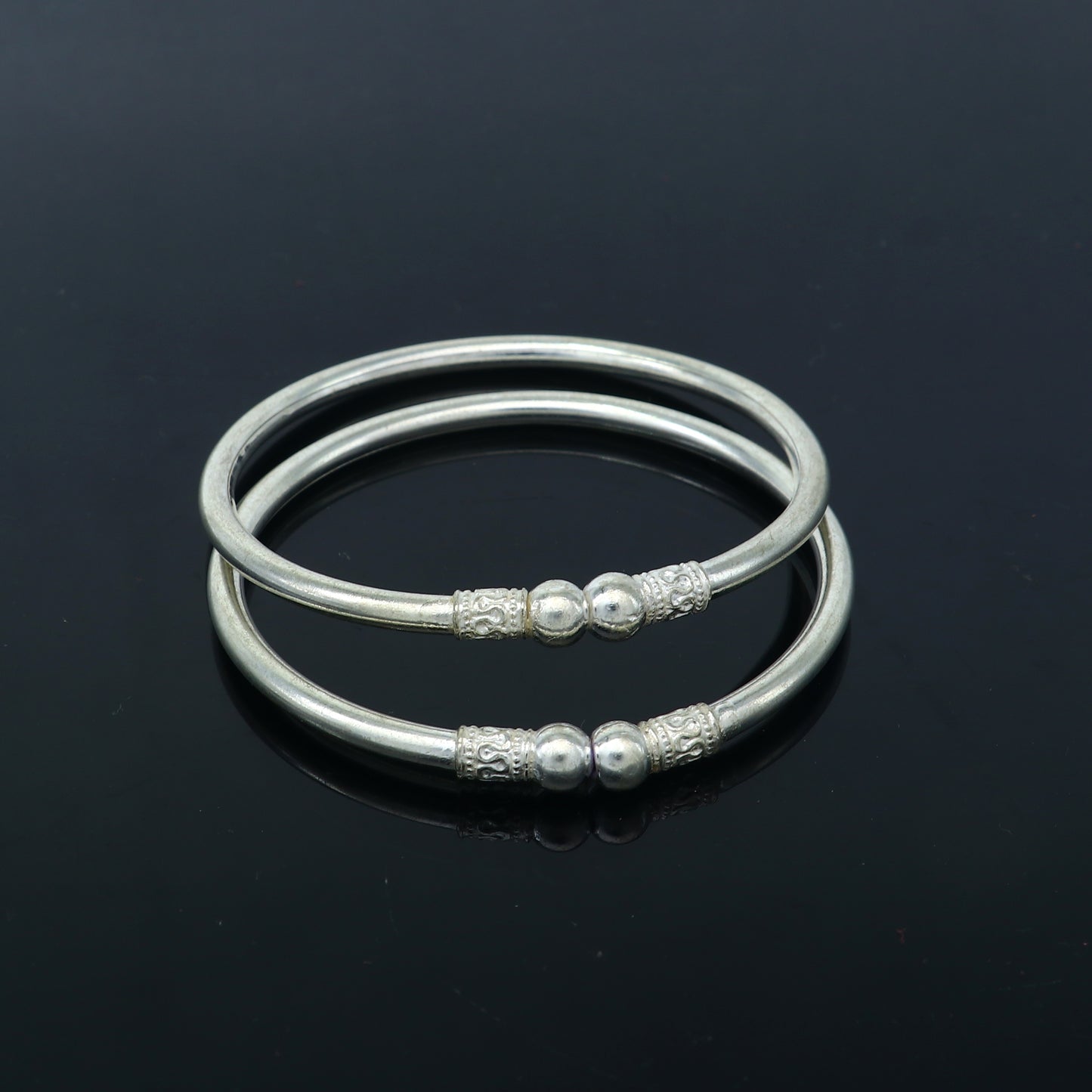 925 sterling silver handmade fabulous plain stylish kada bangle bracelet tribal jewelry nsk858 - TRIBAL ORNAMENTS
