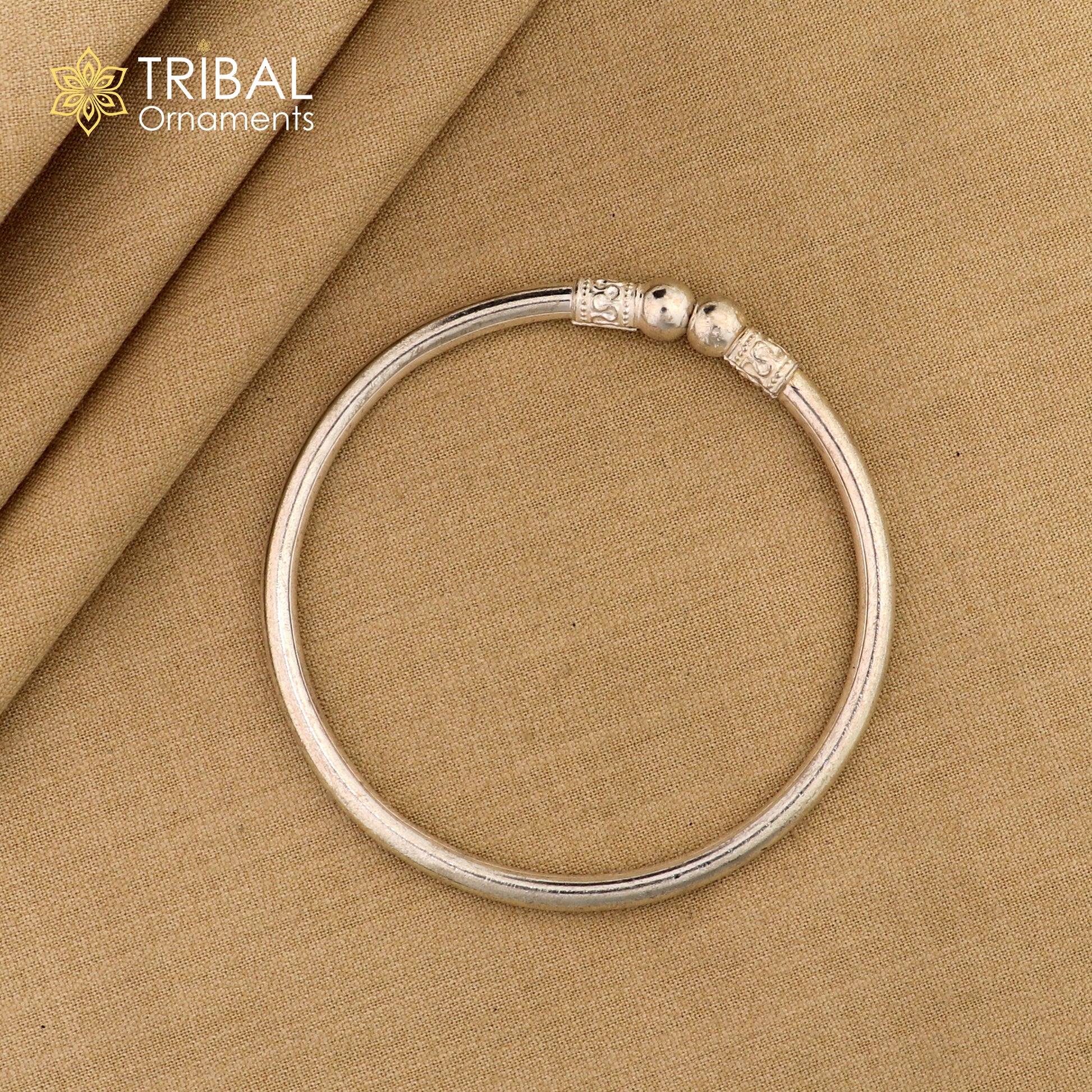 925 sterling silver  plain stylish kada bangle bracelet tribal jewelry nsk858 - TRIBAL ORNAMENTS