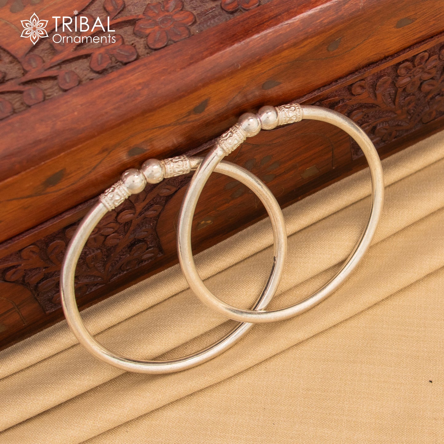 925 sterling silver  plain stylish kada bangle bracelet tribal jewelry nsk858 - TRIBAL ORNAMENTS