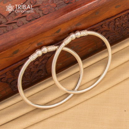 925 sterling silver  plain stylish kada bangle bracelet tribal jewelry nsk858 - TRIBAL ORNAMENTS