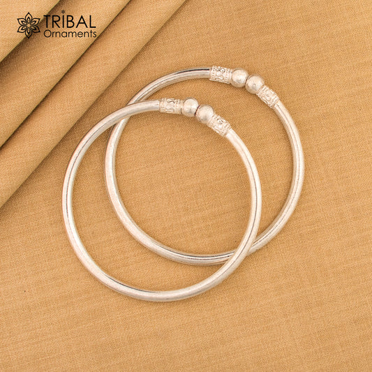 925 sterling silver  plain stylish kada bangle bracelet tribal jewelry nsk858 - TRIBAL ORNAMENTS