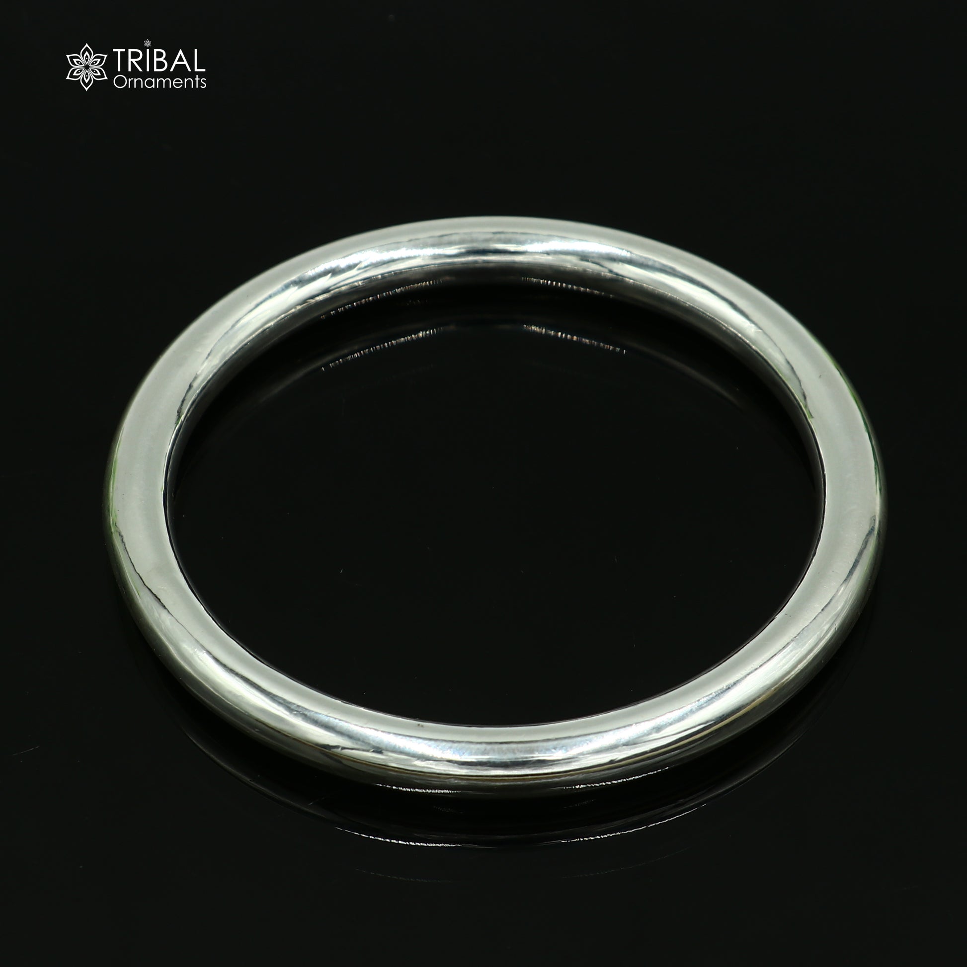 Solid 999 silver customized round plain bangle kada tribal jewelry nsk946 - TRIBAL ORNAMENTS