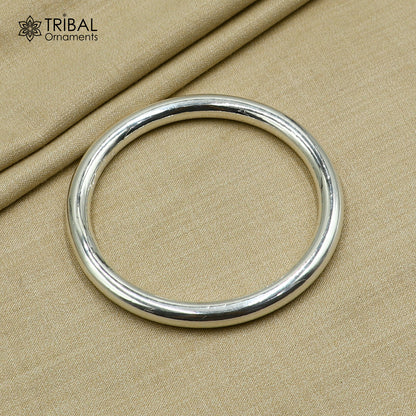 Solid 999 silver customized round plain bangle kada tribal jewelry nsk946 - TRIBAL ORNAMENTS