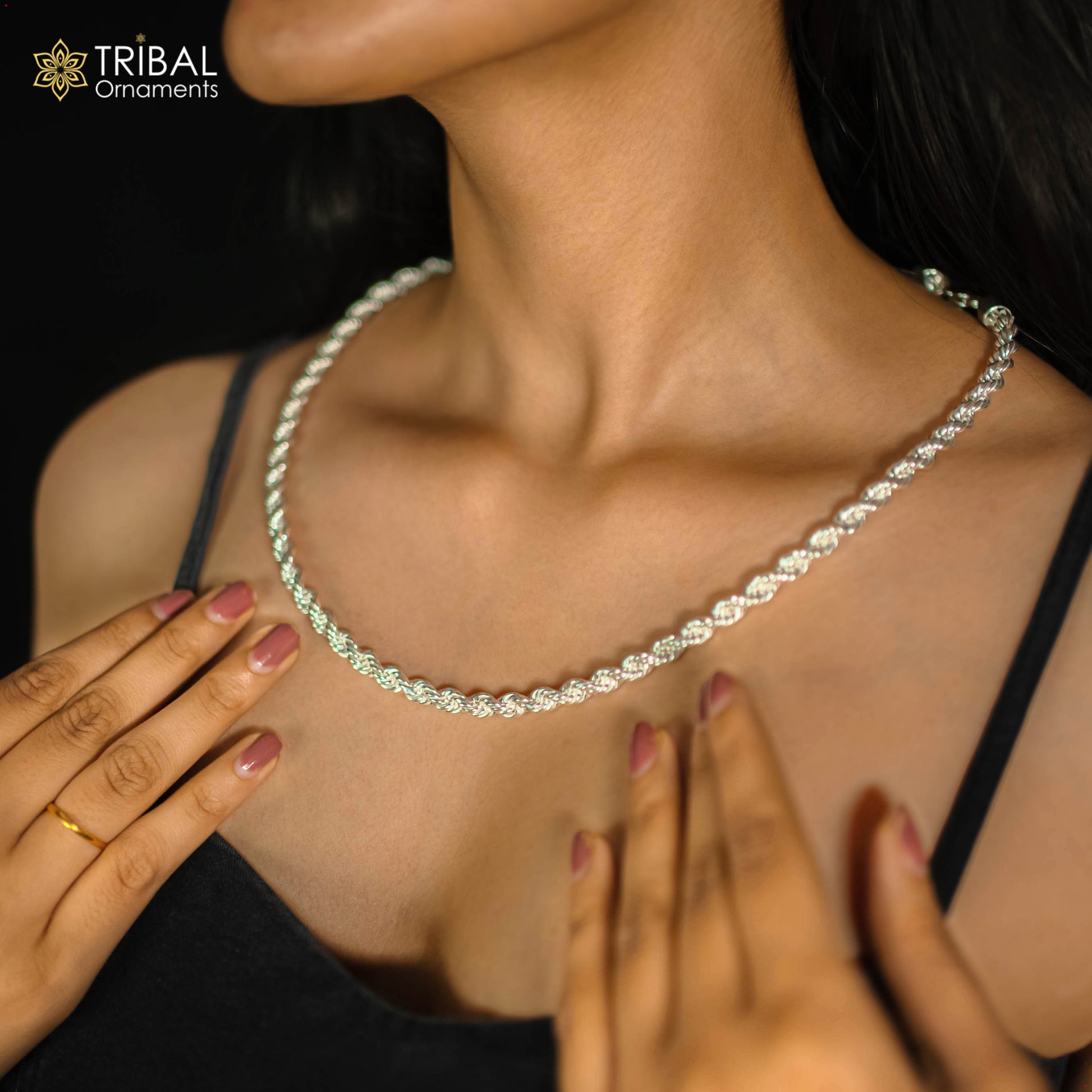 20"/24" Heavy Rope chain 925 sterling silver handmade single rope chain, necklace chain, plain bright silver trendy style men's chain ch569 - TRIBAL ORNAMENTS