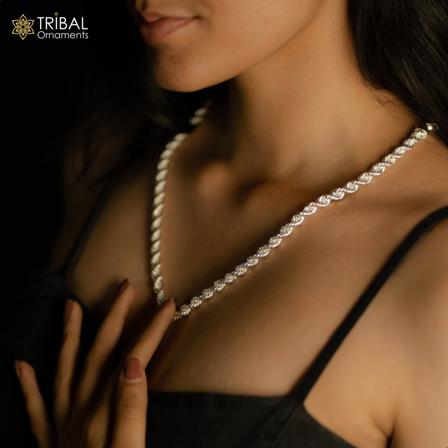 20"/24" Heavy Rope chain 925 sterling silver handmade single rope chain, necklace chain, plain bright silver trendy style men's chain ch569 - TRIBAL ORNAMENTS