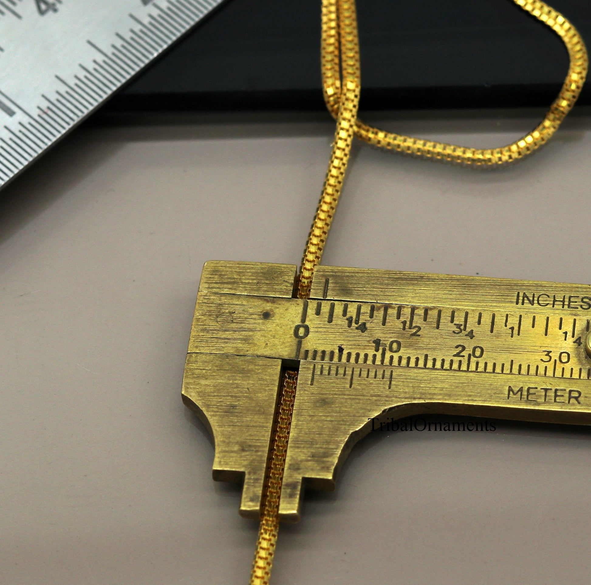 22kt yellow gold handmade Double box chain chain, amazing customized chain best gifting personalized unisex jewelry from india - TRIBAL ORNAMENTS