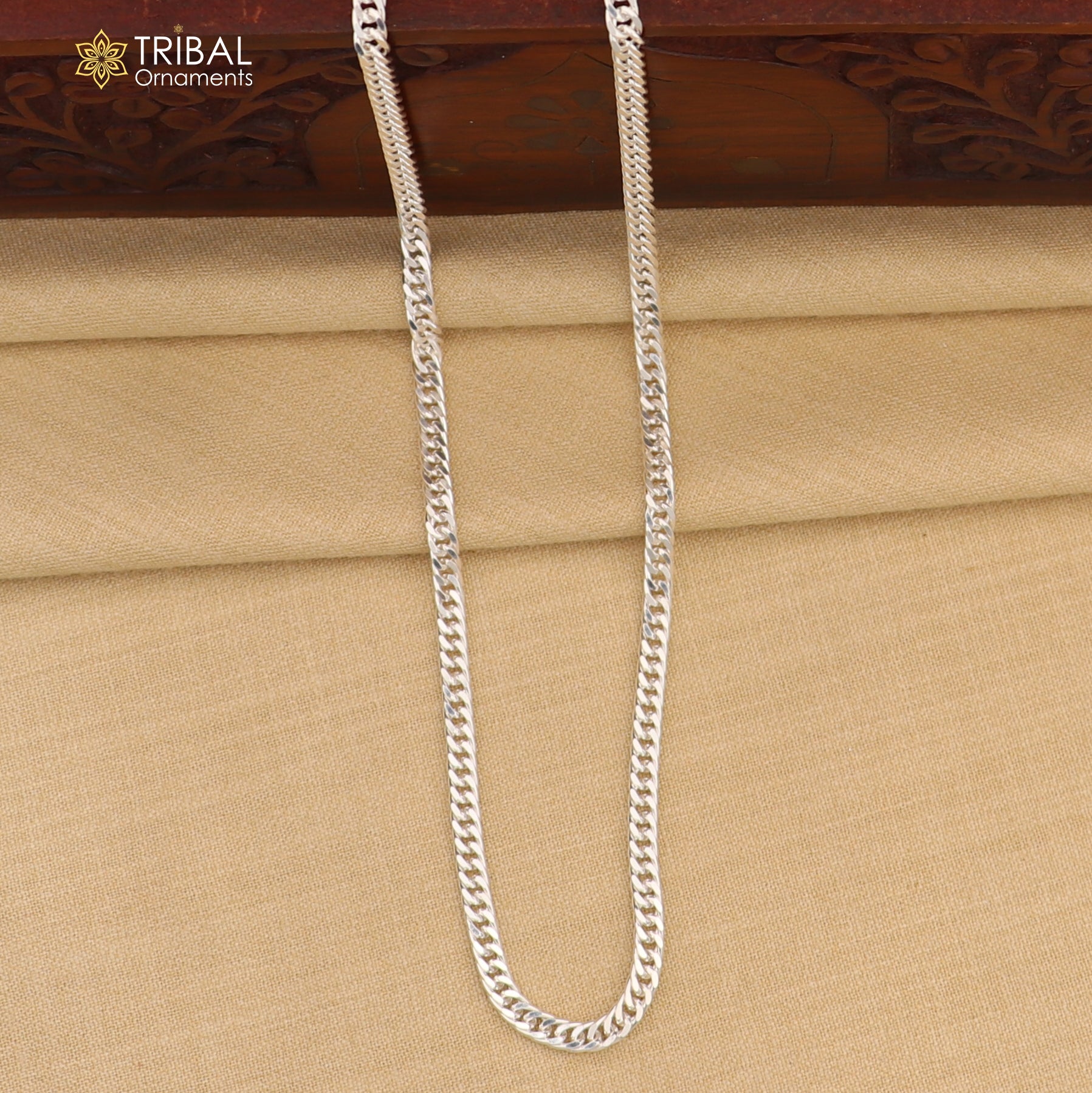 3mm 20"/24" solid 925 sterling silver handmade modern trendy design unique chain necklace giving it a distinctive and stylish look ch233 - TRIBAL ORNAMENTS